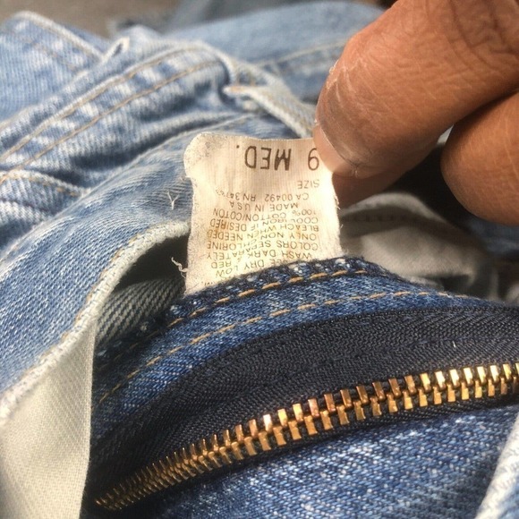 Vintage Lee Jeans Womens 9 Medium Blue High Waist 80s 90s USA Made Mom Denim - Picture 5 of 11